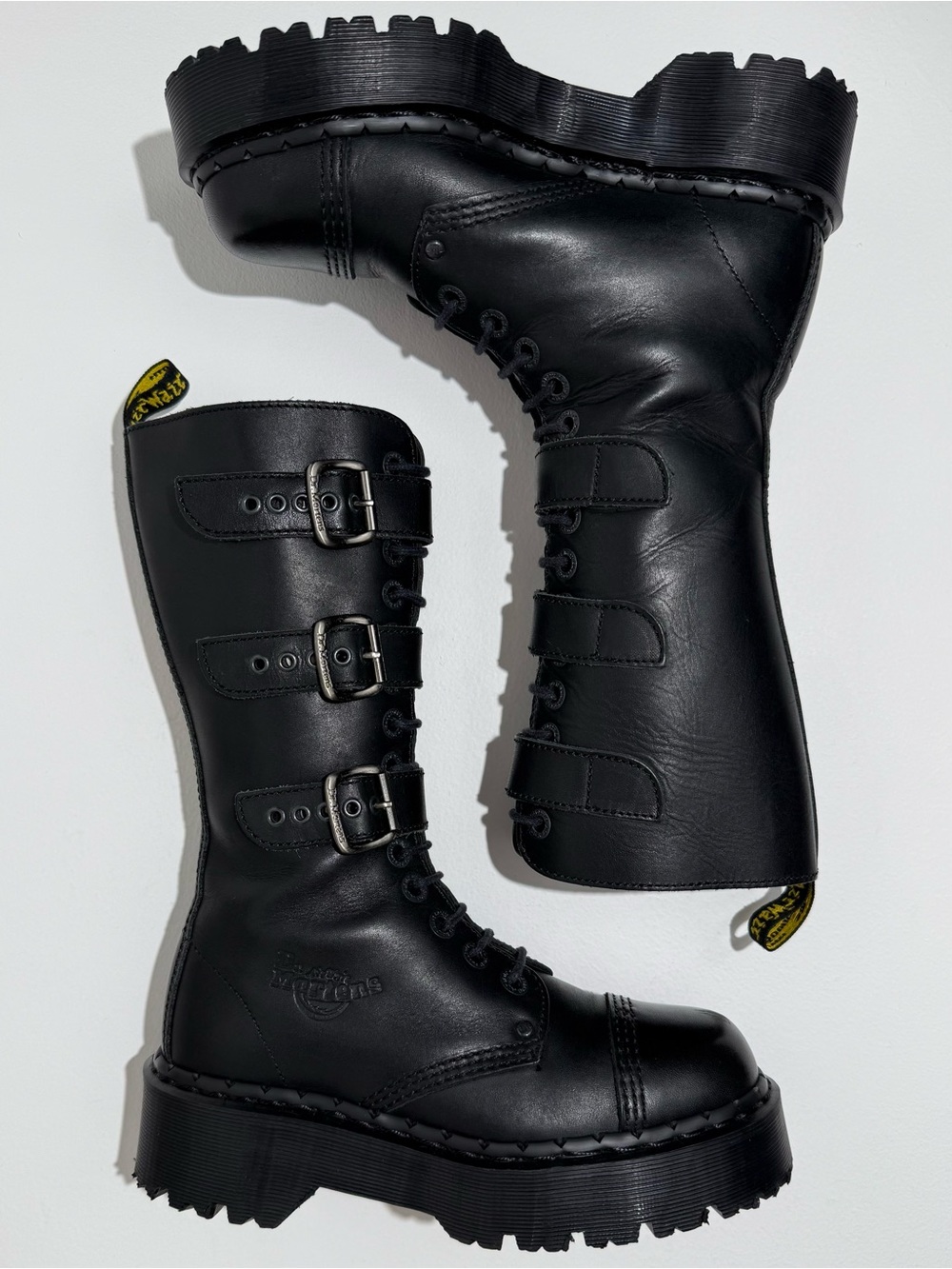 Vintage Dr. Martens 3A26 Holy Grail England Black Envy Platform Boots UK 4